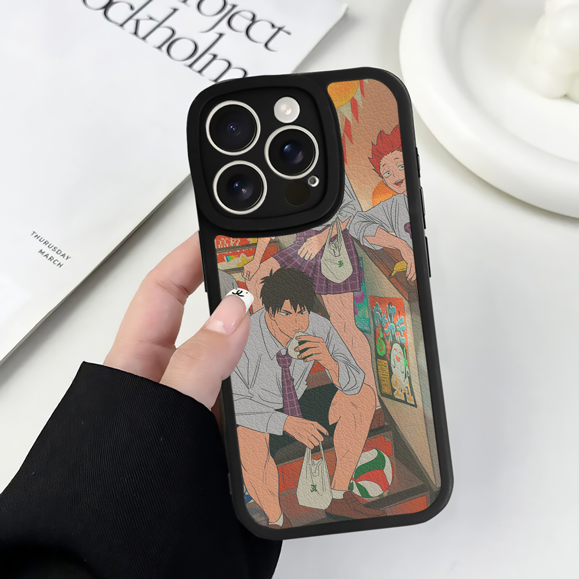 （画像用） ハイキュー!! Haikyu!! 【iPhone 16シリーズ対応】シリコンスマホケース（レザー調） 材質：シリコン